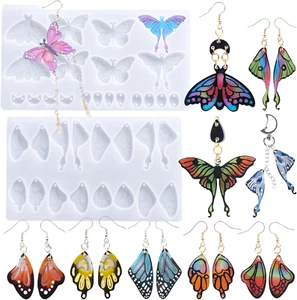 LET'S RESIN Resin Earring Molds, 2 Pcs Resin Molds Silicone with Butterfly Moth - Picture 1 of 12