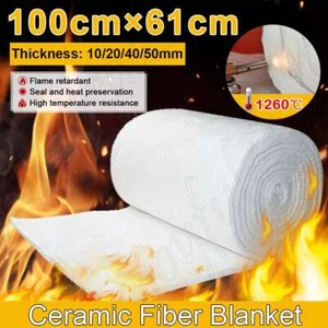 Ceramic Fiber Blanket High Temperature Thermal Fireproof Insulation mat 0.61x1M - Picture 1 of 16