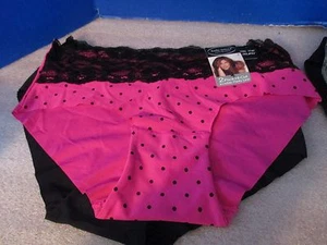 Kathy Irland ~ rosa & schwarz INVISIBLE PANTY LINE HOCHGESCHNITTENES HÖSCHEN ~ Damen Small ~ Neu mit Etikett - Bild 1 von 2