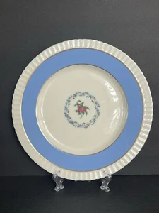 Rare Vintage 1930's Lenox Light Blue /Pink Rose 10.5" Dinner Plate 10 available - Picture 1 of 6