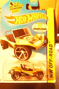 Hot Wheels Meyers Manx Dorado con Blanco y Negro Todoterreno 50 Años Marcas/Tarjeta 2013 - Imagen 1 de 7