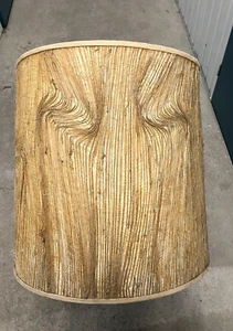 vintage large standard lamp lampshade drum wood shavings neutral natural 41 cm - Picture 1 of 10
