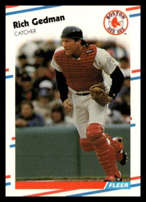 1988 Fleer #353 Rich Gedman Boston Red Sox Baseball Card - Image 1 of 2