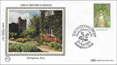 Sissinghurst Kent Garden Great British Gardens UK GB Gold Benham Silk FDC 1983 - Image 1 of 2
