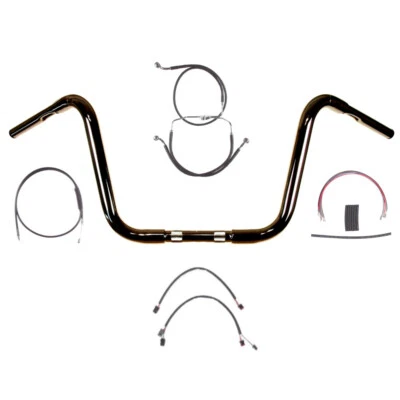 Kit de barra de suspensión Ape 2014-2016 Harley-Davidson Road King 1/4" negra 12" sin ABS Foto 1 de 2