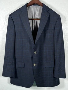 Recent Hart Schaffner Marx Mens Multi Plaid Wool 2Btn Blazer Custom Made 42R - Picture 1 of 8