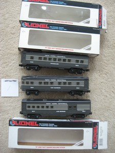 3 O Scale Lionel New York Central Passenger Cars