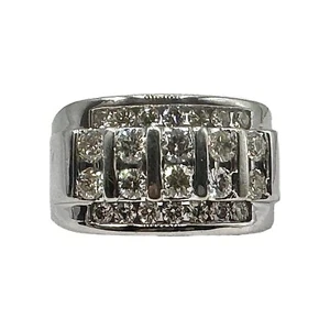 2.00 ct NATURAL DIAMOND mens pinky ring SOLID white GOLD - Picture 1 of 4