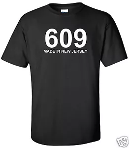 Made in New Jersey 609 T-SHIRT Area Code NJ Tee Shirt - Picture 1 of 2