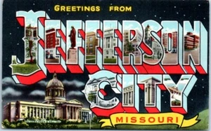 Greetings from JEFFERSON CITY Missouri MO linen - Postcard - Picture 1 of 2