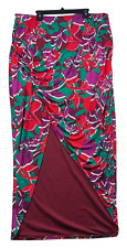 Bar III Skirt Womens size XXL Pink Multicolor Floral Pull on Tulip Stretch New