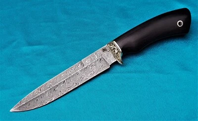 Outdoor Jagd Messer Damast Stahl HRC62 Russland A.Maruschin Handarbeit Универсал - Bild 1 von 4