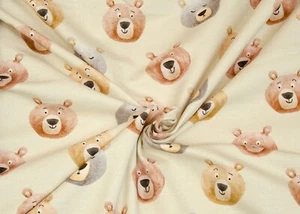 New Bear French Terry angeraut Hilco beige Kinderstoff Bären Sweatstoff 50 cm - Bild 1 von 2