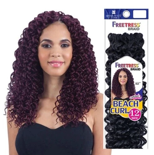 Beach Curl 12" 1b off Black - Freetress Synthetic Crochet Braid