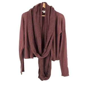 Design History Neu mit Etikett weinrot Langarm Schal Tuch Merinowolle kurze Strickjacke S - Bild 1 von 6