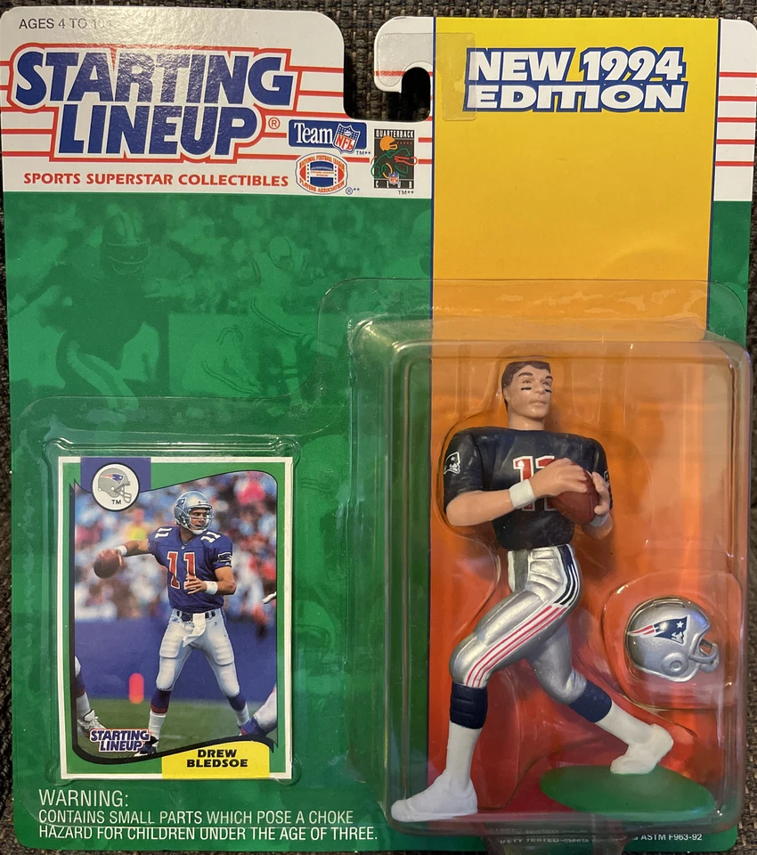 1994 Starting Lineup DREW BLEDSOE New England Patriots Rookie Figure & Card - Image 1 of 1