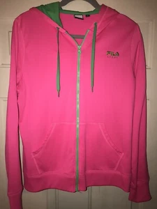 FILA SPORT ZIP-UP HOT PINK/LIME GREEN JACKET WOMENS SIZE Large - Picture 1 of 2