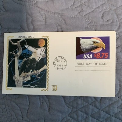 #2394 US FDC EXPRESS MAIL "EAGLE & SPACE SHIP" ZASO CACHET- RARE! 1988 - Image 1 of 2
