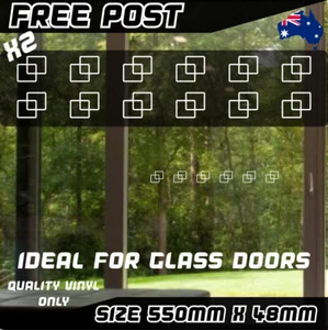 Safety Glass Door Stickers Decal Vinyl Sliding Window Hazard Protection Squares - Picture 1 of 3