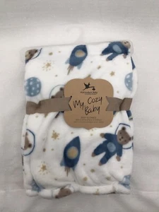 Adirondack My Cozy Babydecke Teddybär Weltraum Motiv Rakete Security Lovey NEU - Bild 1 von 12