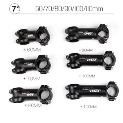 For UNO Stem 7°/17°/35°Mountain Road Bike Handlebar Stem Aluminum 31.8*60-130mm - Image 1 of 4