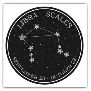 2 x Square Stickers 10 cm - Libra Constellation Stars Horoscope  #40737
