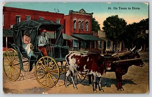 Postal Ox Team In Dixie On Dirt Road - Imagen 1 de 3