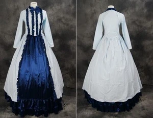 V-23 S/M/L/XL blau weiß Victorian Cosplay Kostüm costume Kleid dress civil war - Bild 1 von 1