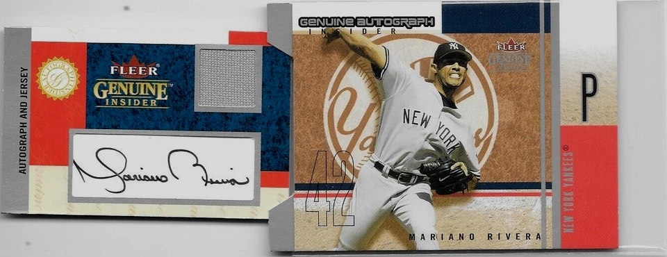 CAMISETA DE MARIANO RIVERA 2003 FLEER GENUINA Y AUTÓGRAFO CERTIFICADO Foto 1 de 2