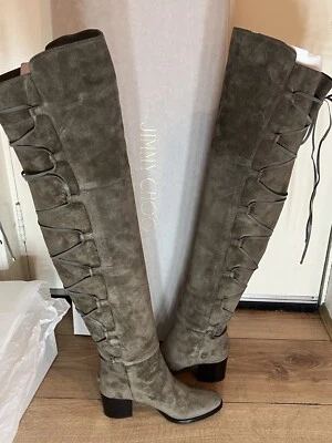 Botas hasta la rodilla JIMMY CHOO 'Mayfair' 65 visón gamuza Reino Unido 5 UE 38 PRECIO DE VENTA SUGERIDO POR EL FABRICANTE £1375 Foto 1 de 4