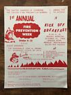 Vintage CANTON OHIO 1st Annual Fire Prevention Week Poster Form 1966 Fireman Dep