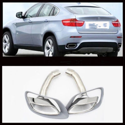 Para BMW E71 X6 2008 2009-2013 Puntas de escape Silenciador Tubos Punta Embellecedores 2 piezas 103 CO Foto 1 de 4