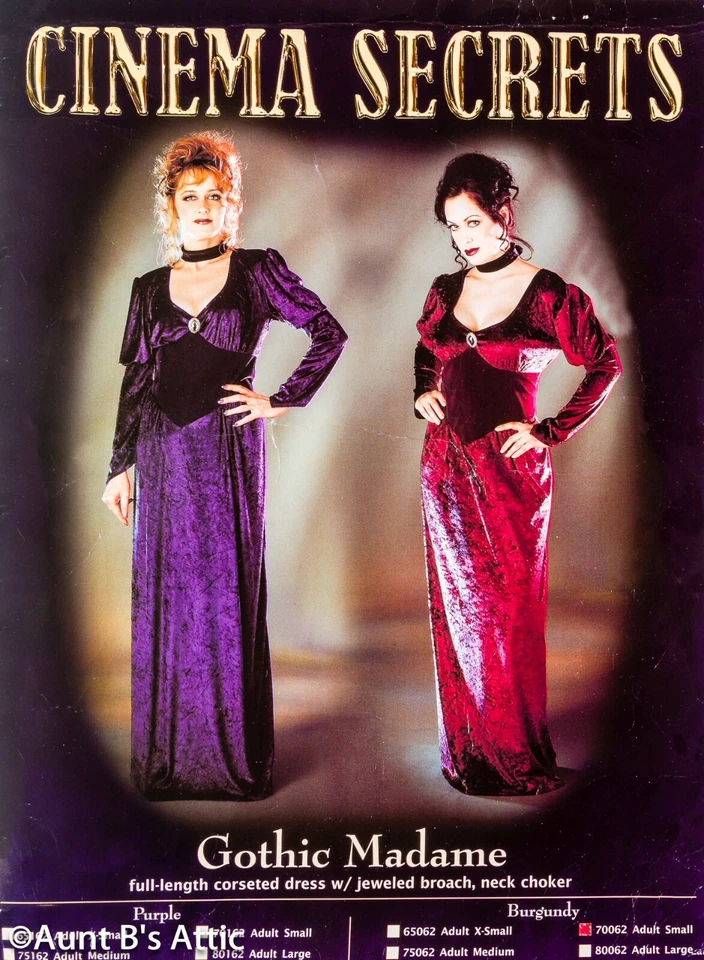 Victorian Dress/ Gothic Madame 2 Pc Burg Velour 19th Century Style Costume S/M - Image 1 of 1