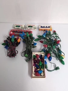 Old School C7 Christmas Light Strand And Replacement Bulbs - Picture 1 of 8