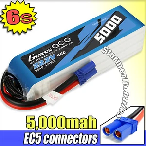 Gens Ace 5000mAh 22.2V 45C 6S Lipo Battery EC5 Plug For Helicopter Drone Arrma - Picture 1 of 5