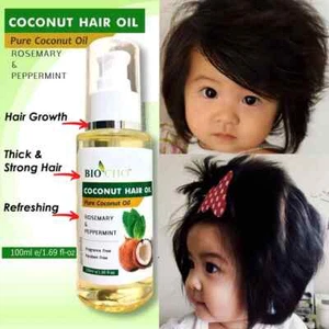 Aceite de coco puro para el cabello BIO-CHO 100 % NATURAL crecimiento del cabello 100 ml - Imagen 1 de 13
