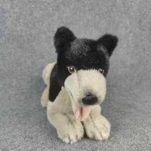 Vintage German Shepherd Dog Plush Puppy Lifelike Realistic Black Stuffed Animal - Picture 1 of 10