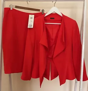 Carla Zampatti Suit Size 14 Skirt & Jacket Cranberry crepe,Lined, Like New - Picture 1 of 15