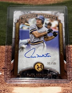 Paul Molitor 2022 Topps Museum Collection Archival Auto /50 Brewers Hall Of Fame