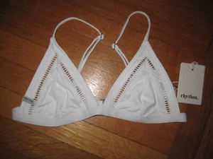 NEW Rhythm Livin White My Bralette Triangle Bikini Top Medium 10 NWT - Picture 1 of 6