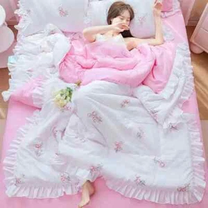 Bedding Summer Blanket Thin Comforter Bedspread for Bed Air Condition Quilt - Picture 1 of 40
