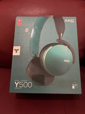 Auriculares inalámbricos AKG Y500 sobre la cabeza verde azulado Foto 1 de 3