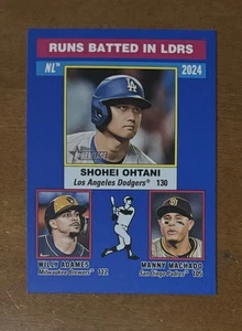 Topps Heritage SP 2025 Blue Border #195 NL RBI Leaders Ohtani Adames Machado - Imagen 1 de 2