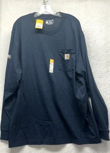 Carhartt Herren T-Shirt Loose Fit XL Navy Blau Baumwolle Langarm NEU (E6) - Bild 1 von 7