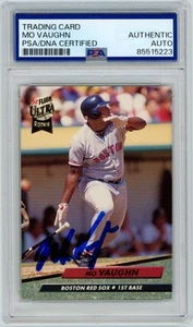 Mo Vaughn Auto PSA/DNA Autogramm signed Karte Red Sox 1992 Fleer Ultra #23 Cert - Bild 1 von 2