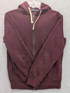 Polo Ralph Lauren Hoodie Herren Small Burgund Full Zip Sweatshirt Logo Fleece - Bild 1 von 11