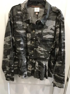 Neu mit Etikett Knox Rose Camouflage Utility Jacke XXL Oberteil vorne geknöpfte Tasche Langarm - Bild 1 von 13