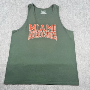 University of Miami Hurricanes Mens Tank Top Shirt Large Green Champion - Picture 1 of 9