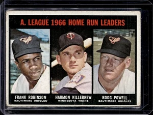 1967 Topps #243 AL Home Run Leaders Robinson Killebrew Powell LOW GRADE (crease) - Picture 1 of 2