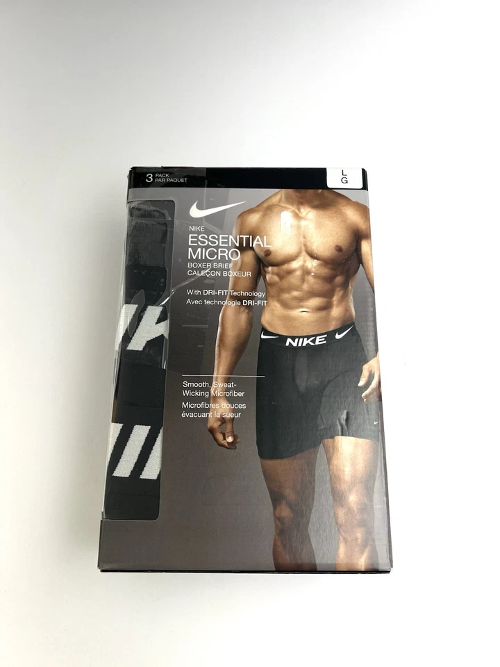 Nike Dri-FIT Men's M Essential Micro Boxer Brief 3 Pack Black KE1015-001